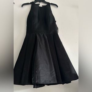 Betsy & Adam women black short dress semi shimmery sleeveless size 6 new